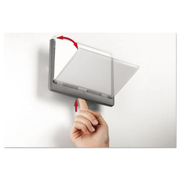 Durable® Click Sign Holder For Interior Walls, 6 3-4 X 5-8 X 5 1-8, Gray freeshipping - TVN Wholesale